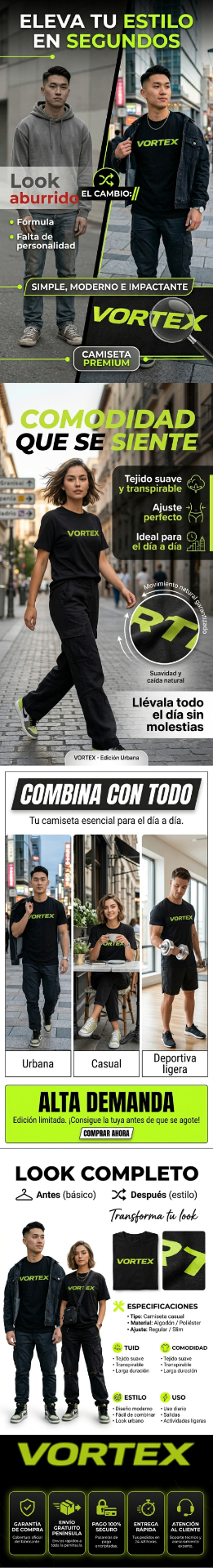 Infográfico VORTEX Camisa unisex