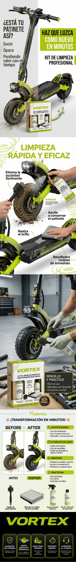 VORTEX Kit de limpieza completo - detalles