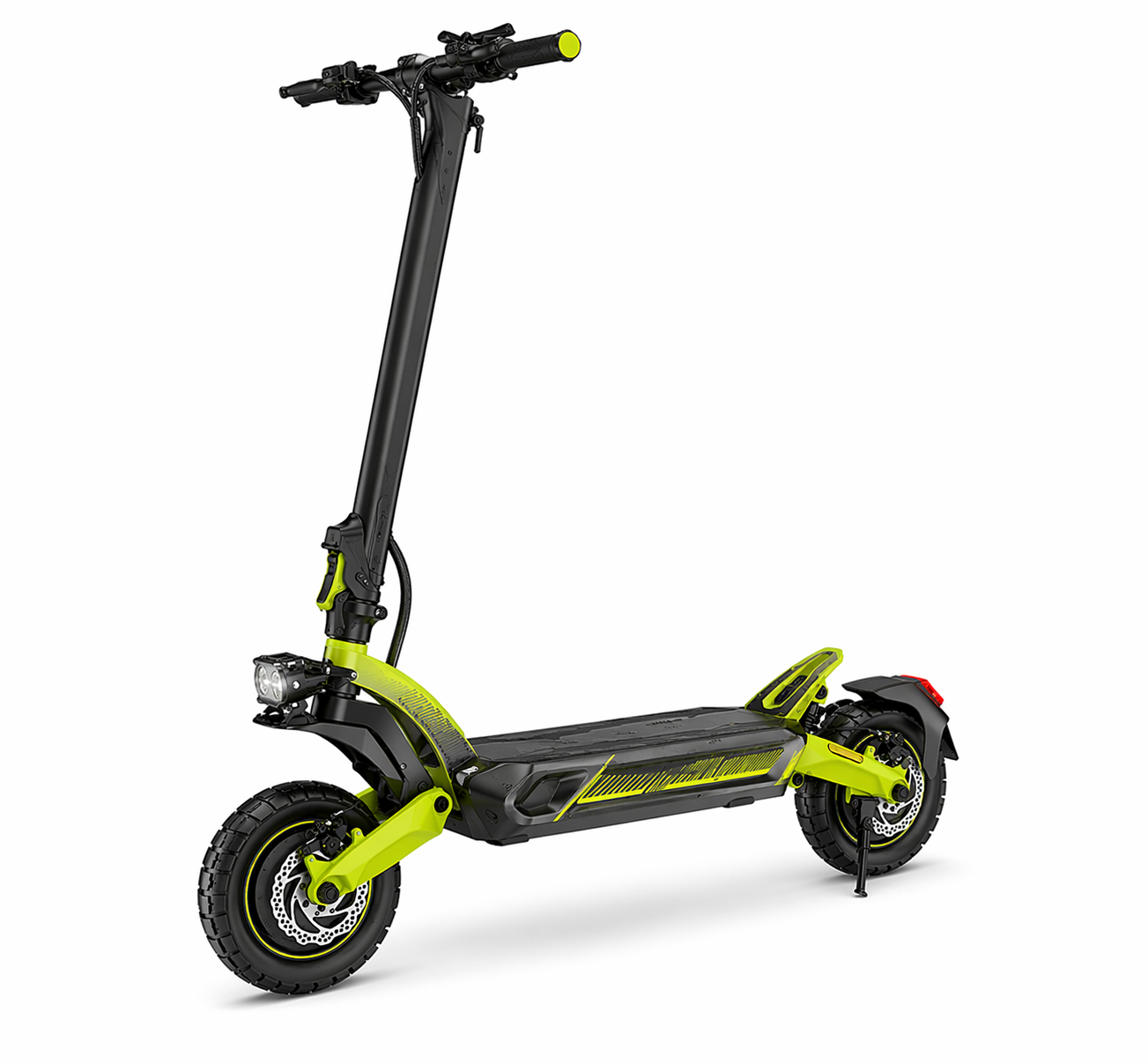 VORTEX X9 2x2 Trotinete elétrica conectada via aplicação. Conta com uma potência combinada de 1600 W, dupla suspensão e autonomia até 55 km; está em conformidade com as normas de trânsito de Portugal