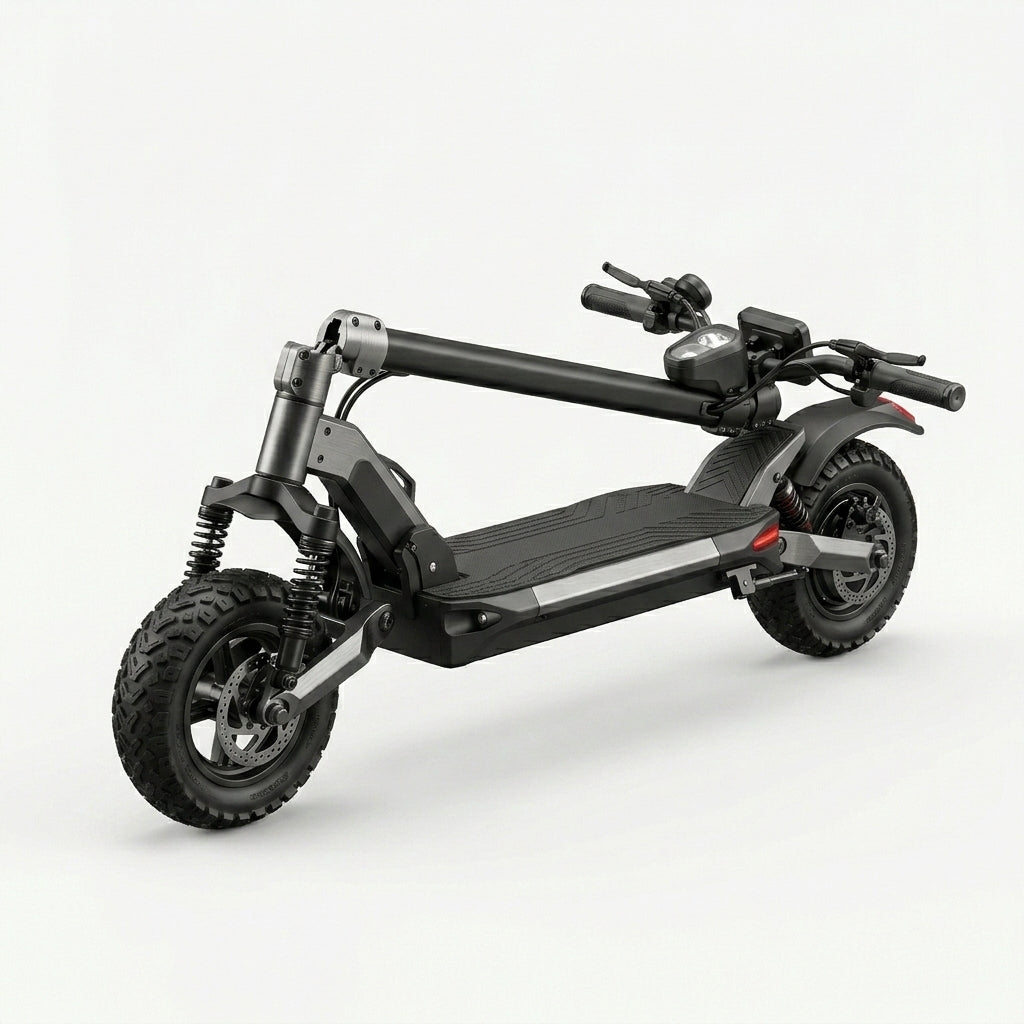 VORTEX Y8 2x2 Trotinete elétrica conectada via aplicação. Conta com uma potência combinada de 1000 W, dupla suspensão e autonomia até 25 km; está em conformidade com as regras de trânsito de Portugal