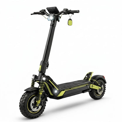 VORTEX Z10 2x2 Trotinete elétrica conectada via aplicação. Conta com uma potência combinada de 4000 W, dupla suspensão e autonomia até 65 km; está em conformidade com as regras de trânsito de Portugal