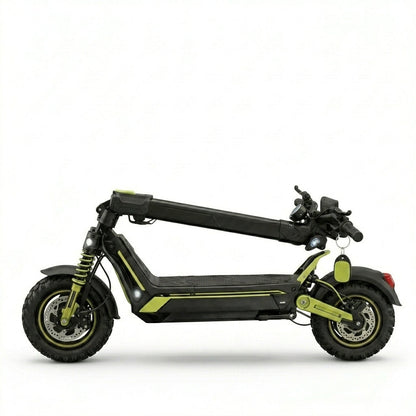 VORTEX Z10 2x2 Trotinete elétrica conectada via aplicação. Conta com uma potência combinada de 4000 W, dupla suspensão e autonomia até 65 km; está em conformidade com as regras de trânsito de Portugal