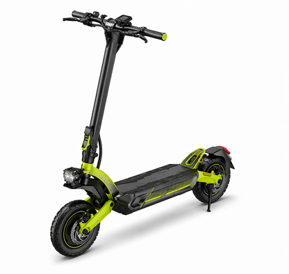 VORTEX X9 2x2 Trotinete elétrica conectada via aplicação. Conta com uma potência combinada de 1600 W, dupla suspensão e autonomia até 55 km; está em conformidade com as normas de trânsito de Portugal