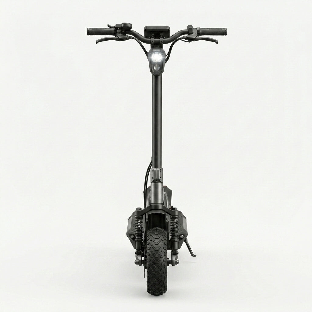 VORTEX Y8 2x2 Trotinete elétrica conectada via aplicação. Conta com uma potência combinada de 1000 W, dupla suspensão e autonomia até 25 km; está em conformidade com as regras de trânsito de Portugal
